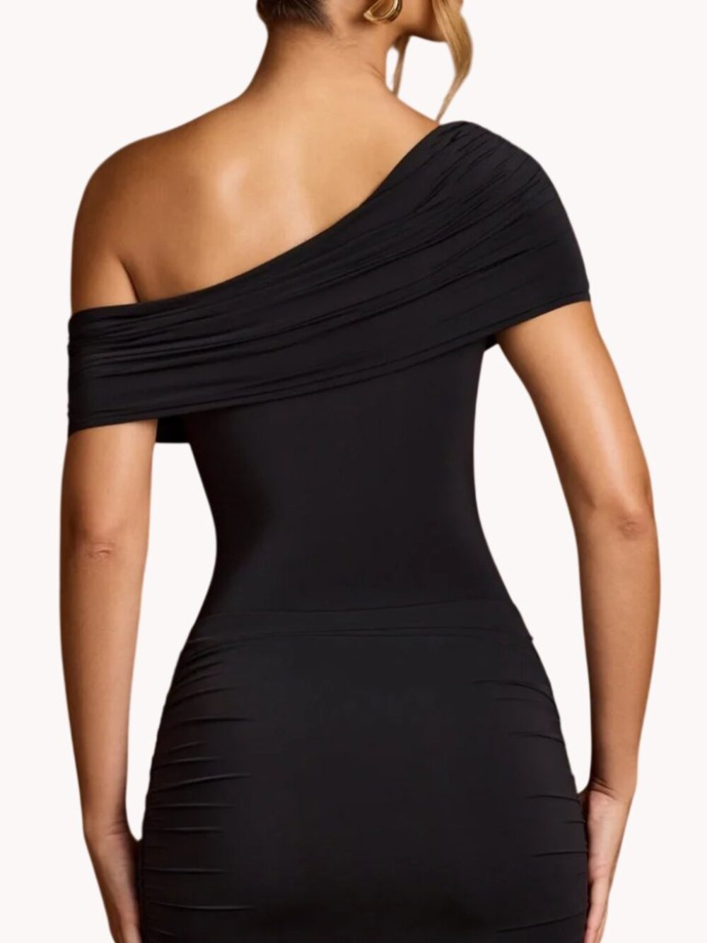 One-Shoulder Ruched Bodycon Dress - Large - Picture 2 of 16